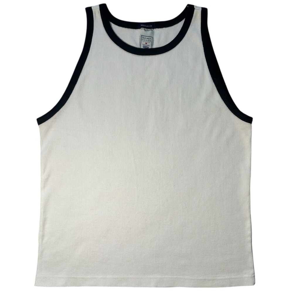 Old Navy Men's White Tank Top Activewear Athleisure Gym Basic Size M
